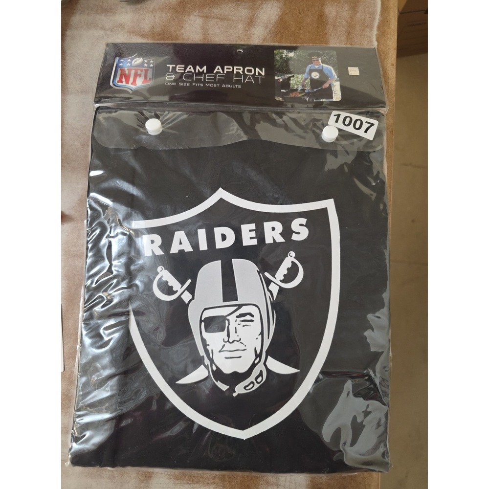 NFL Las Vegas Raiders Team‎ Apron and Chef Hat Set Black One Size PSG 1007 NEW